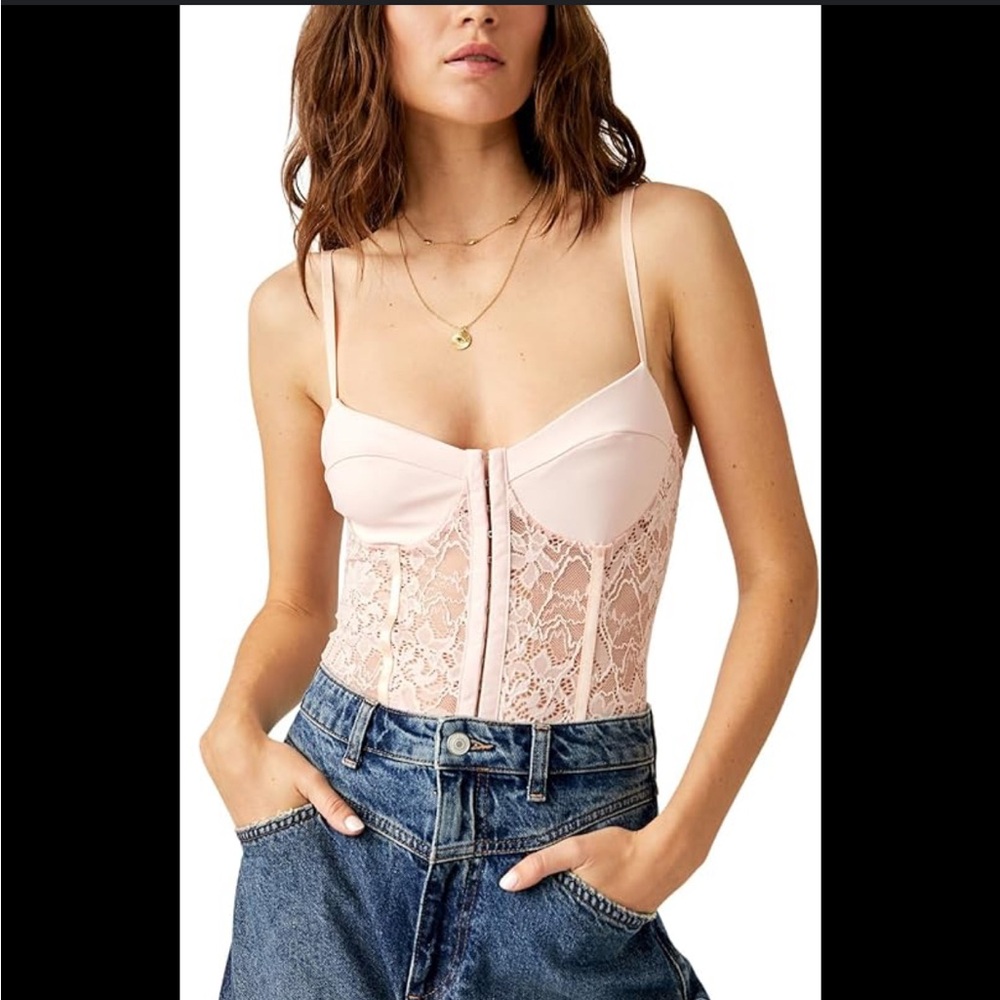 Free People Lace Corset Bodysuit